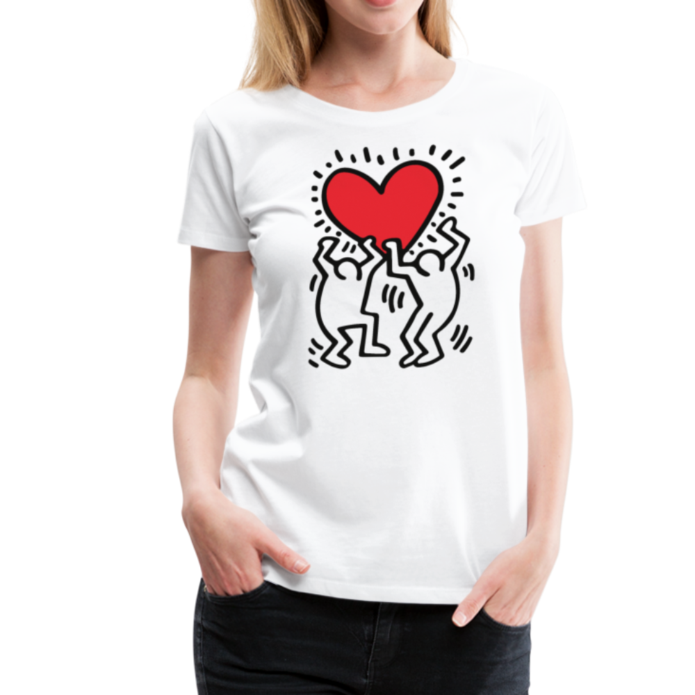 Keith Haring Men Holding Heart Icon, Street Art T-Shirt