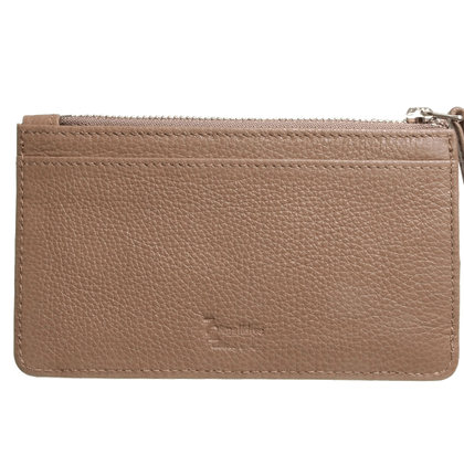 5 Credit Card Pebbled Leather Card Wallet With Zip Beaver Phreshmen