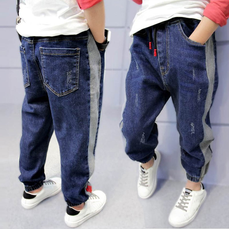 IENENS 4-11 Years Boys Clothes Slim Straight Jeans Classic Bottoms Children Denim Clothing Pants Kids Baby Boy Casual Trousers