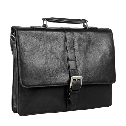 Hudson Men's Large Leather Briefcase Phreshmen