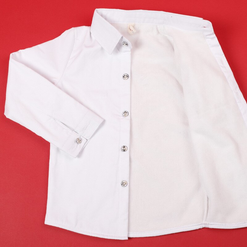 Boys Solid Color Long-Sleeved Cotton Shirt