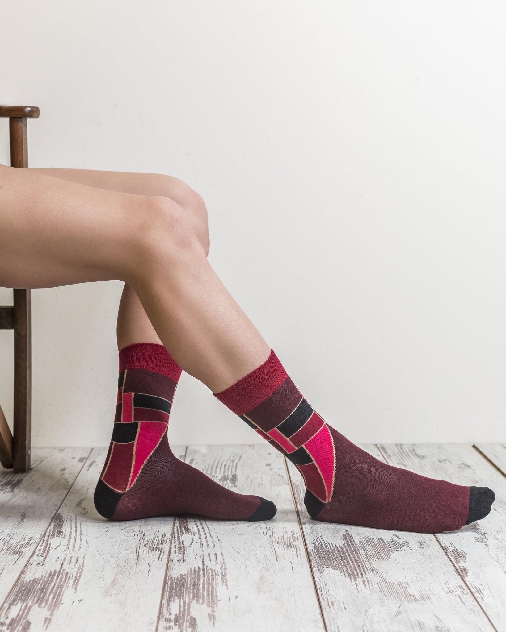 Men's Burgundy Mix Set Socks