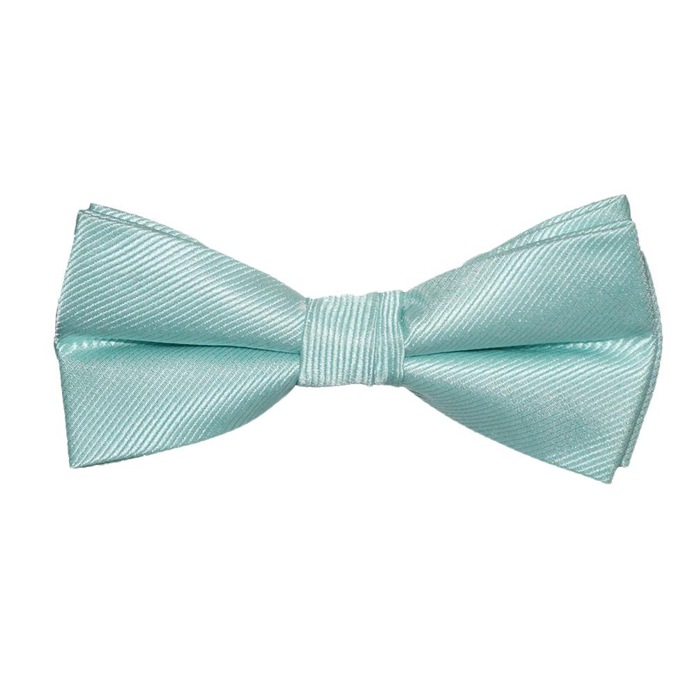 Solid Color Bow Tie - Light Green, Woven Silk, Kids Pre-Tied