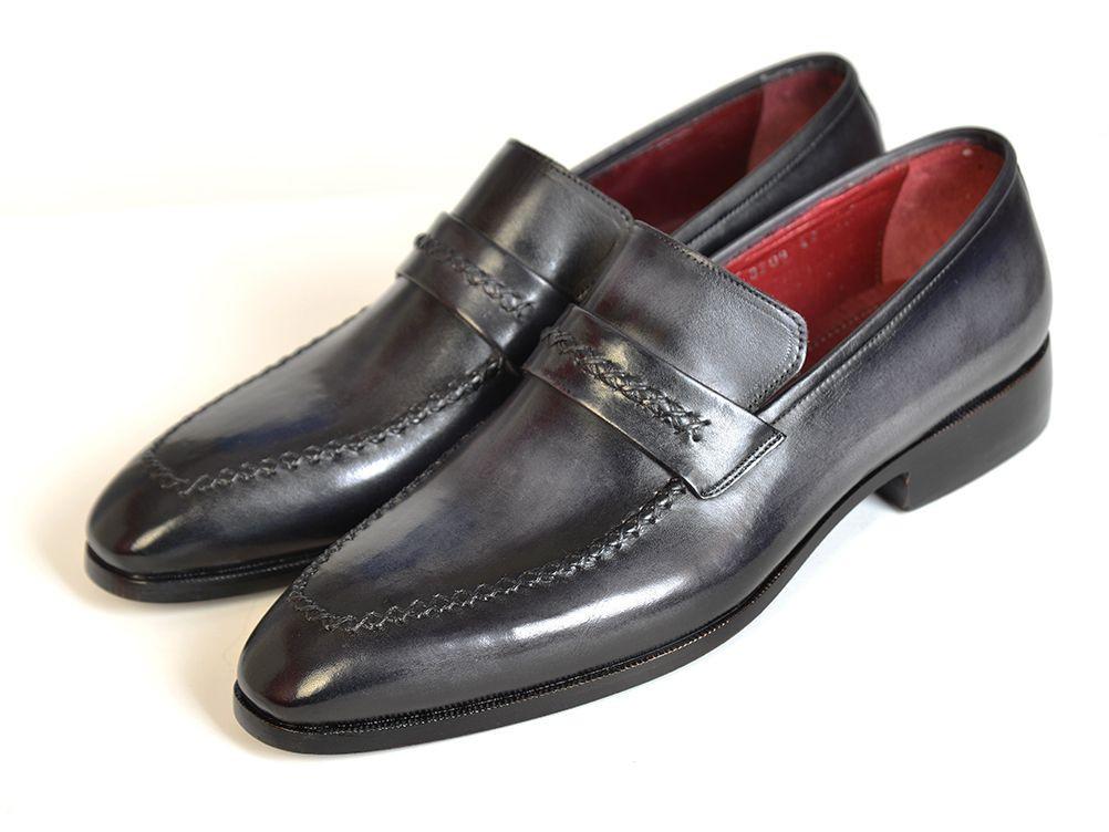 Paul Parkman Gray & Black Men's Loafers for Men (ID#068-GRAY)