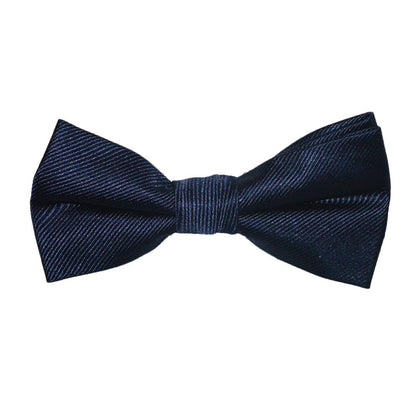 Solid Color Bow Tie - Navy, Woven Silk, Kids Pre-Tied Phreshmen