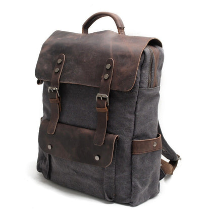 M030 Hot New Multifunction Fashion Men Backpack Vintage Canvas Backpack Leather School Bag Neutral Portable Wearproof Travel Bag Phreshmen
