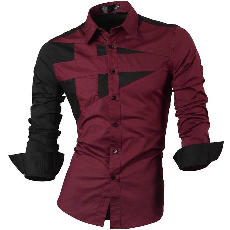 Jeansian Spring Autumn Features Shirts Men Casual Jeans Shirt New Arrival Long Sleeve Casual Slim Fit Male Shirts 8615