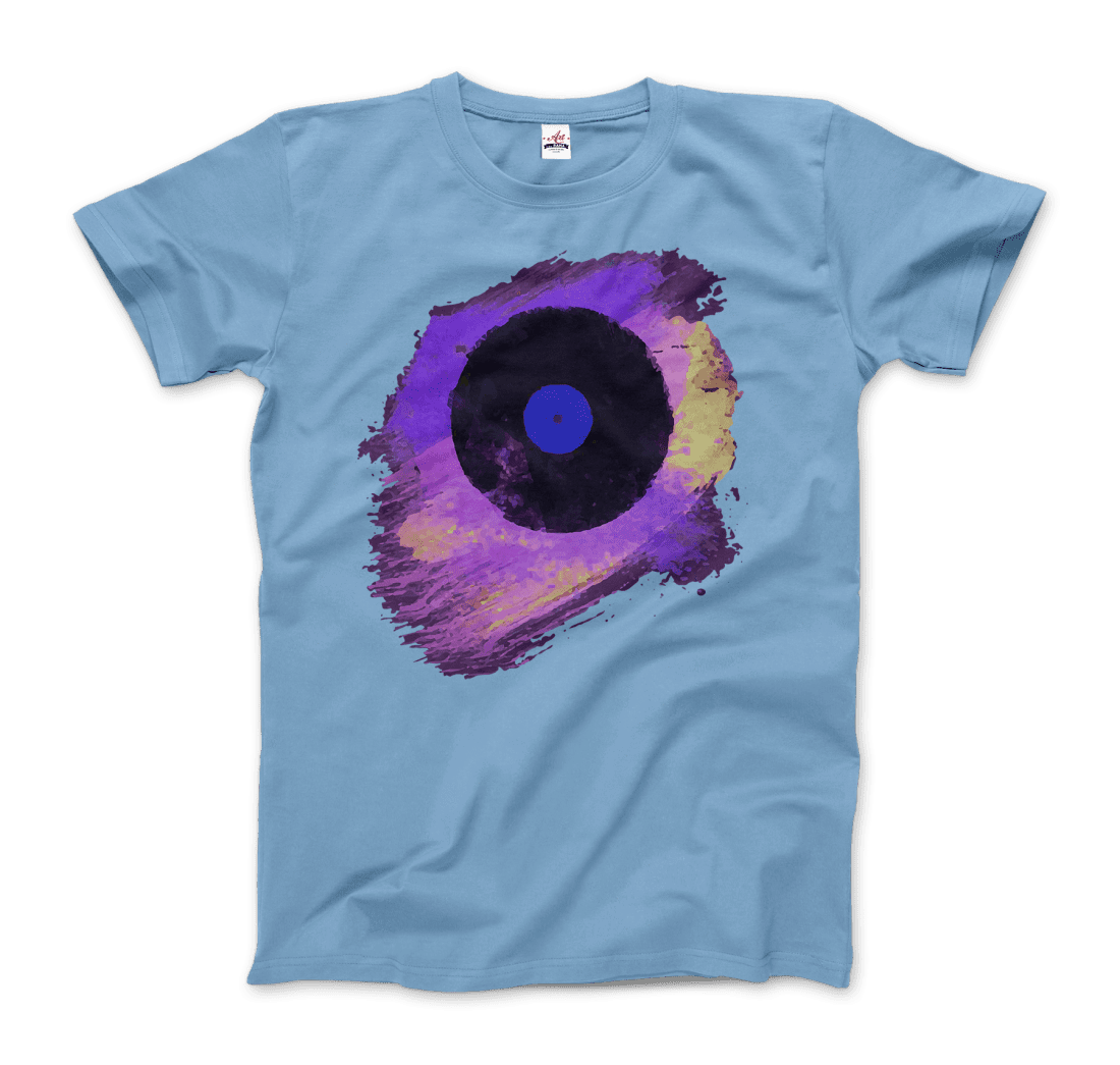 Vinyl Record Made of Paint Scattered in Purple Tones T-Shirt