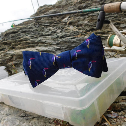Toucan Bow Tie - Navy, Woven Silk Phreshmen