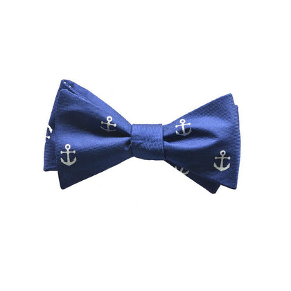 Anchor Bow Tie - Navy, Printed Silk Phreshmen