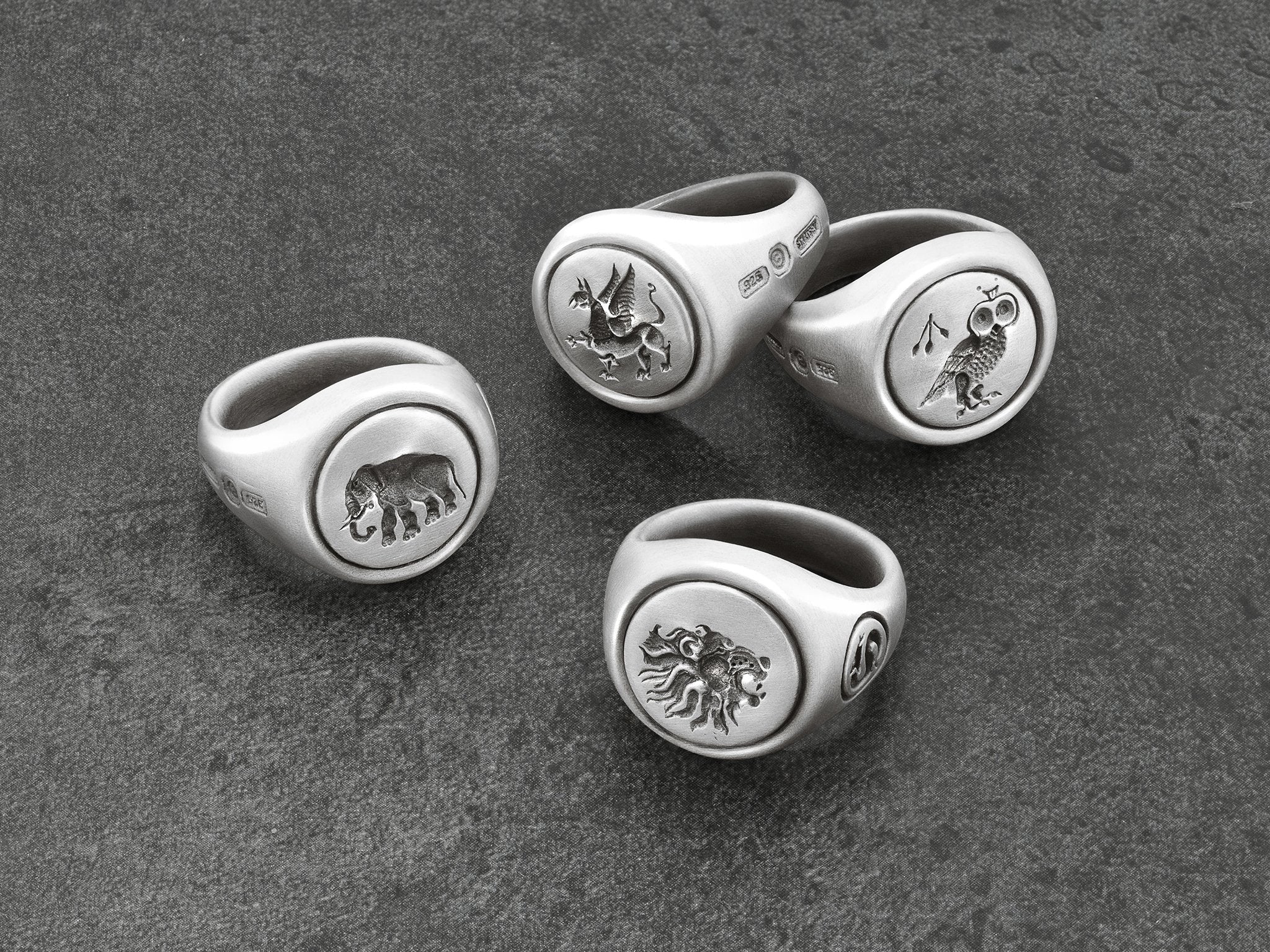 Horse Signet Ring in Sterling Silver