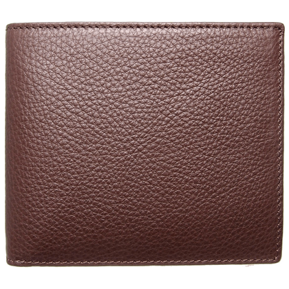 8 Credit Card Small Pebbled Leather Billfold Brown Phreshmen