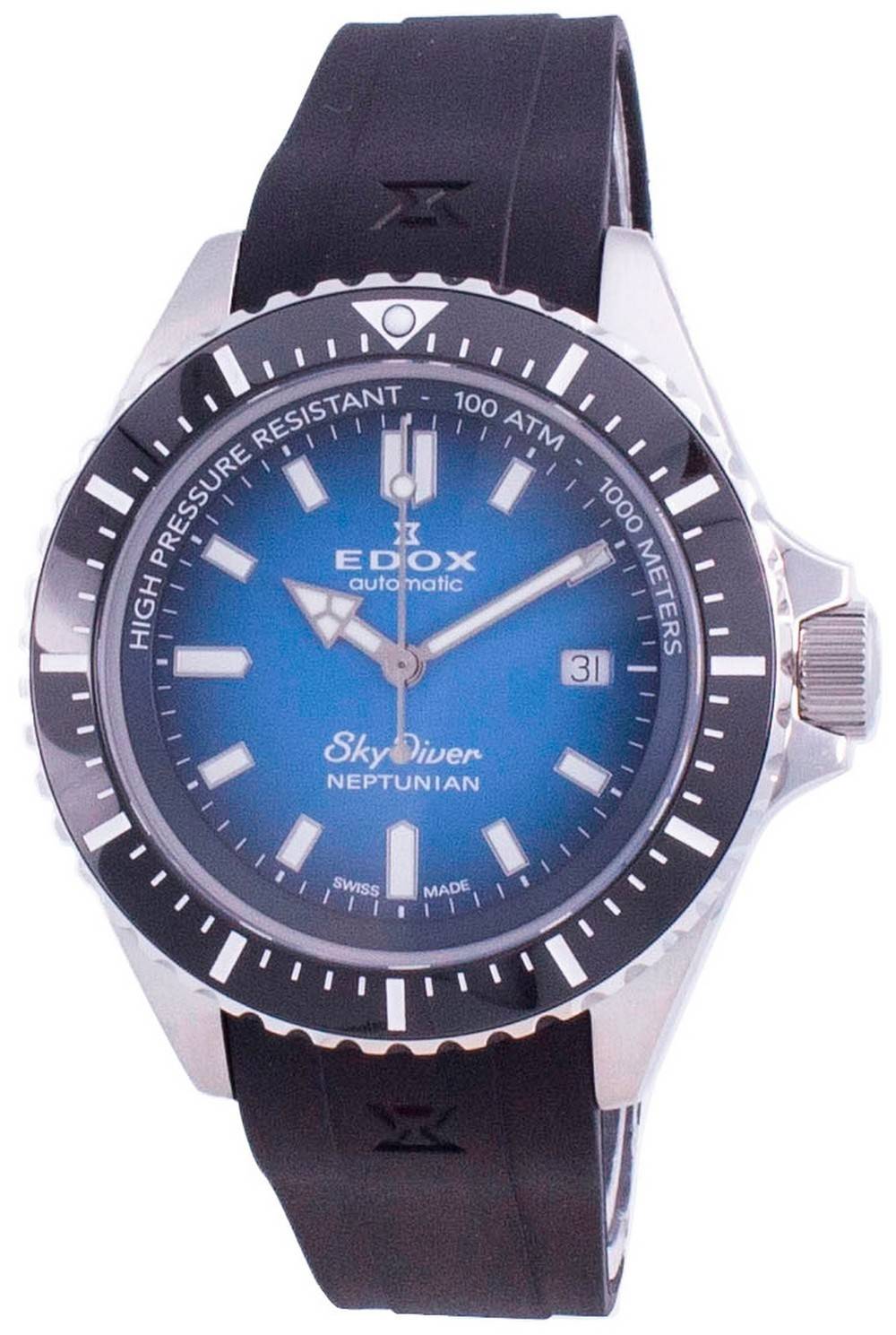 Edox Skydiver Neptunian Automatic Diver's 801203NCABUIDN 80120 3NCA BUIDN 1000M Men's Watch