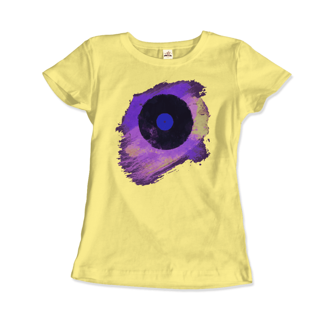 Vinyl Record Made of Paint Scattered in Purple Tones T-Shirt
