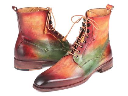 Paul Parkman Men's Green, Camel & Bordeaux Leather Boots (ID#BT533SPR) Phreshmen