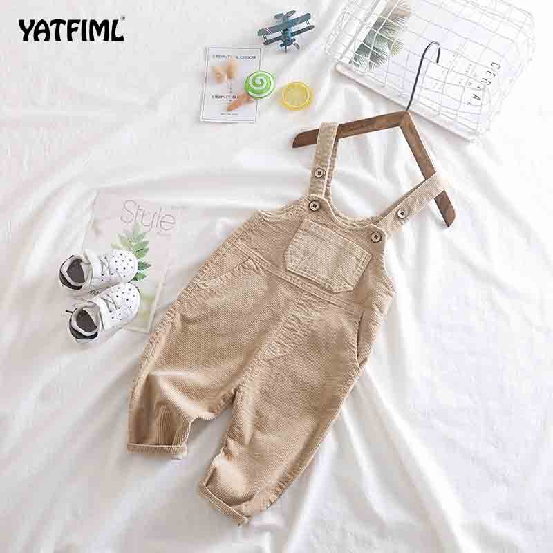 YATFIML Children Kids Pants 0-3Yrs Boys Girls Overalls Corduroy Jumpsuits Romper Infant Clothing Outfits
