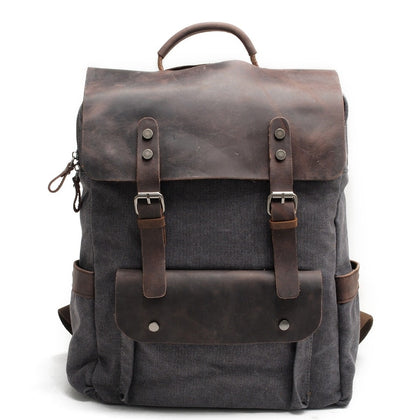 M030 Hot New Multifunction Fashion Men Backpack Vintage Canvas Backpack Leather School Bag Neutral Portable Wearproof Travel Bag Phreshmen