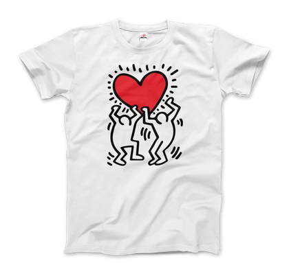 Keith Haring Men Holding Heart Icon, Street Art T-Shirt Phreshmen