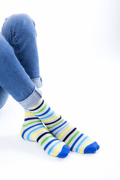 Men's Ash Stripe Socks Phreshmen
