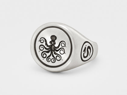 Octopus Signet Ring in Sterling Silver Phreshmen