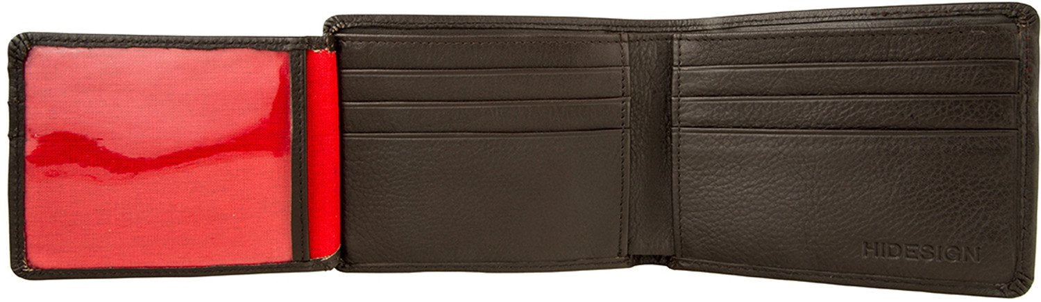 Angle Stitch RFID Blocking Multi-Compartment Leather Wallet
