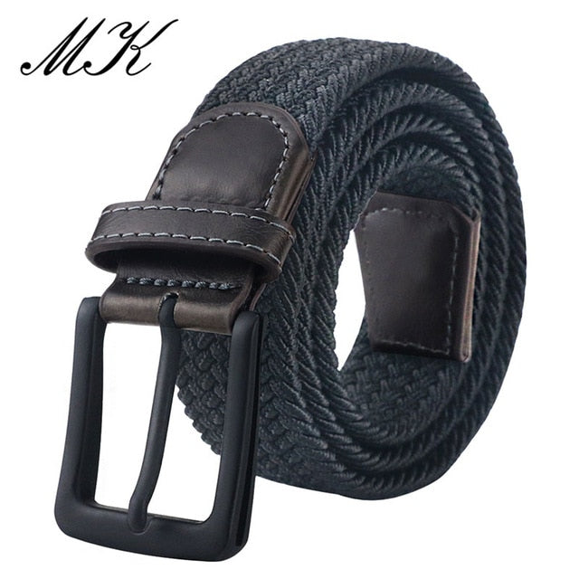 MaiKun Canvas Belts for Men Fashion Metal Pin Buckle Military Tactical Strap Male Elastic Belt for Pants Jeans