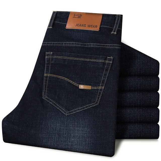 Men's Classic Style Straight Stretch Denim Jeans