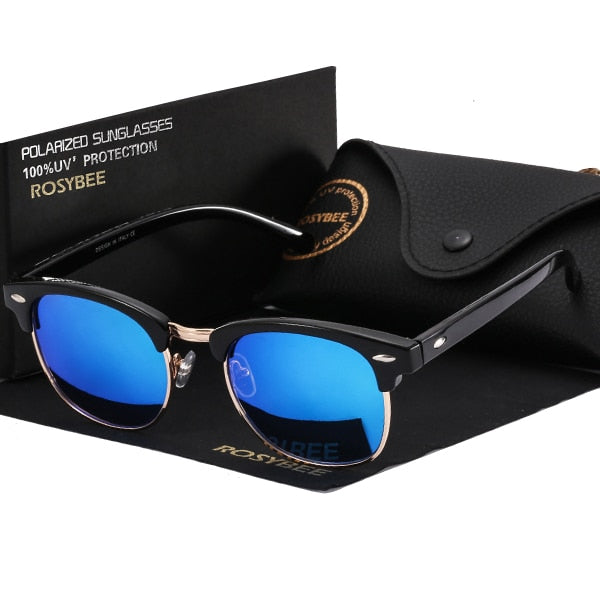 ROSYBEE UV400  Polarized Sunglasses men women Classic cool retro Sun glasses Coating  man Driving Shades fashion male oculos
