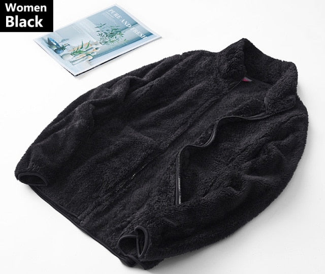 Jacket Men Winter Thick Hoodies Tops Unisex Fluffy Fleece Sweatshirts Coat Outerwear Hip Hop Cardigans Sweatshirts Mens Clothing