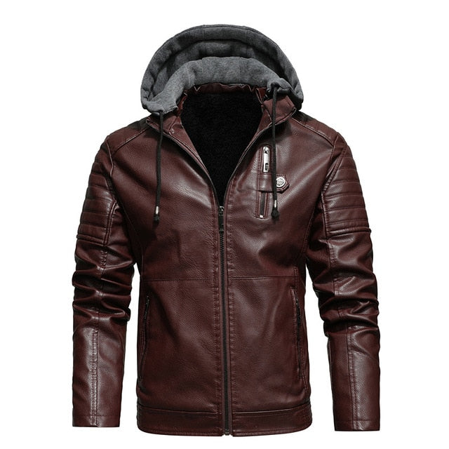 Men Winter New Leather Jackets Coat Motorcylce Casual Fleece Thicken Motorcycle PU Jacket Biker Warm Leather Men Brand Clothing