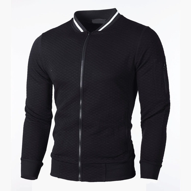MRMT 2021 Brand New Men's Zipper Sweatshirts Zipper Collar Jacket Cardigan for Male Casual Plaid Sweatshirt