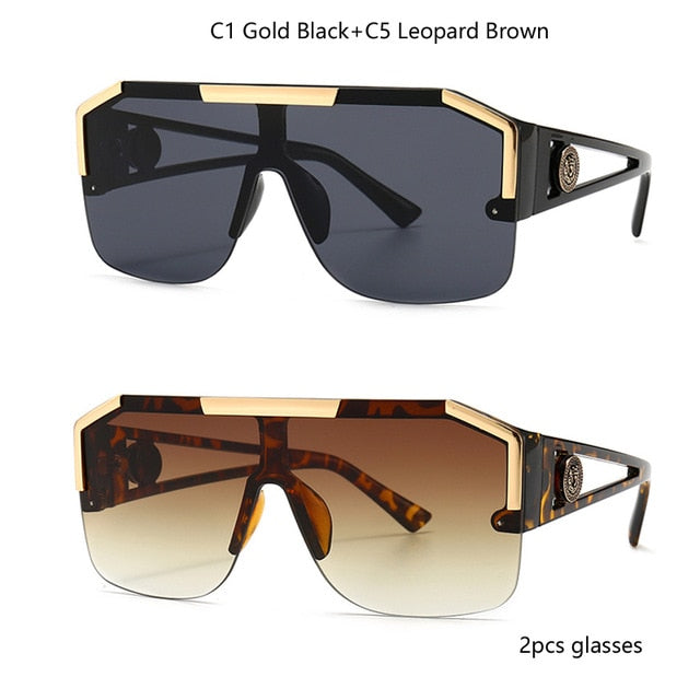 Men Big Square Retro Style Sunglasses UV400