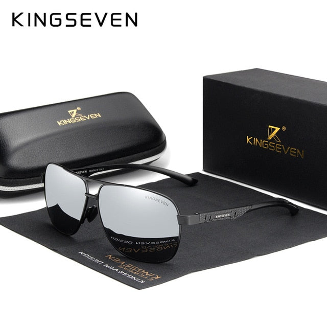 KINGSEVEN 2021 Brand Men Aluminum Sunglasses Polarized UV400 Mirror Male Sun Glasses Women For Men Oculos de sol