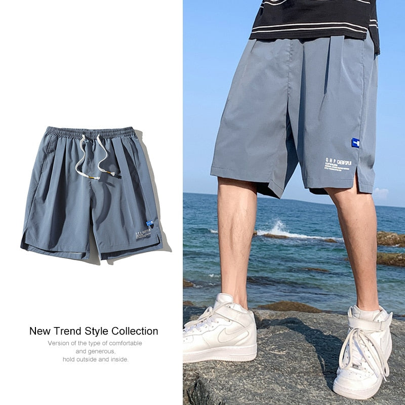 KKSKY Casual Printed Mens Shorts Summer Loose Short Pants Men's Clothing Elastic Waist Embroidery Label Fashion Shorts Homme 4XL